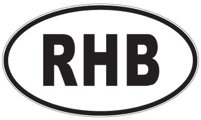 RHB - 3 Letter Initials Oval Sticker