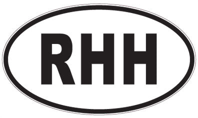 RHH - 3 Letter Initials Oval Sticker