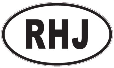 RHJ - 3 Letter Initials Oval Sticker