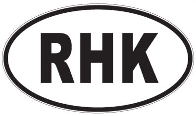RHK - 3 Letter Initials Oval Sticker