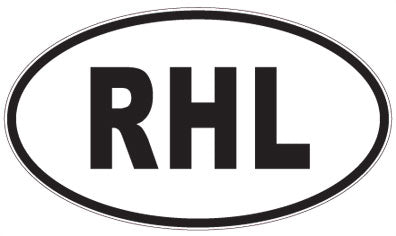 RHL - 3 Letter Initials Oval Sticker