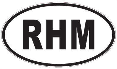RHM - 3 Letter Initials Oval Sticker