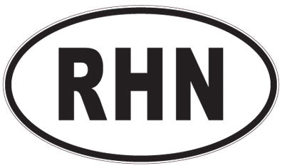 RHN - 3 Letter Initials Oval Sticker