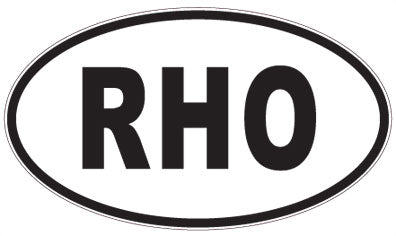 RHO - 3 Letter Initials Oval Sticker