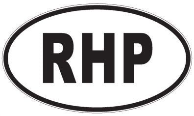 RHP - 3 Letter Initials Oval Sticker