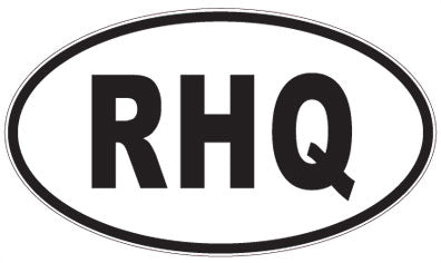 RHQ - 3 Letter Initials Oval Sticker