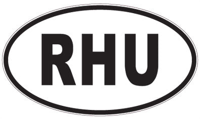RHU - 3 Letter Initials Oval Sticker