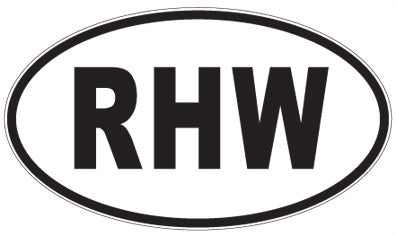 RHW - 3 Letter Initials Oval Sticker