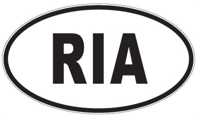 RIA - 3 Letter Initials Oval Sticker