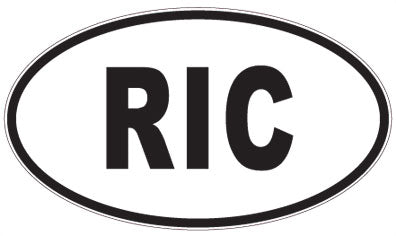 RIC - 3 Letter Initials Oval Sticker