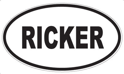 RICKER - Oval Magnet