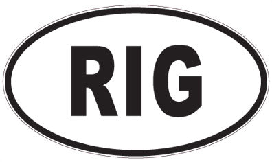 RIG - 3 Letter Initials Oval Sticker