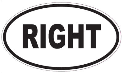 RIGHT - Oval Sticker