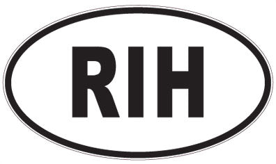 RIH - 3 Letter Initials Oval Sticker