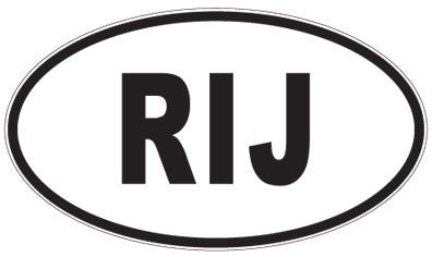 RIJ - 3 Letter Initials Oval Sticker