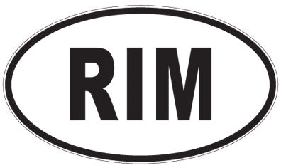 RIM - 3 Letter Initials Oval Sticker