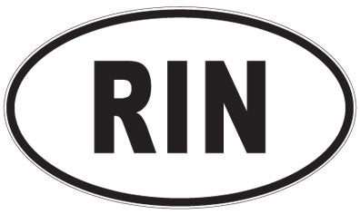 RIN - 3 Letter Initials Oval Sticker