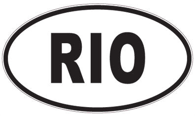 RIO - 3 Letter Initials Oval Sticker
