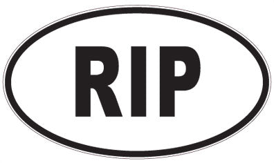 RIP - 3 Letter Initials Oval Sticker