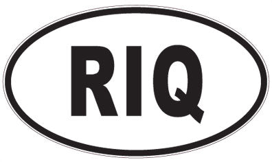 RIQ - 3 Letter Initials Oval Sticker