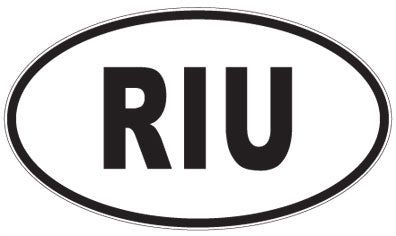 RIU - 3 Letter Initials Oval Sticker