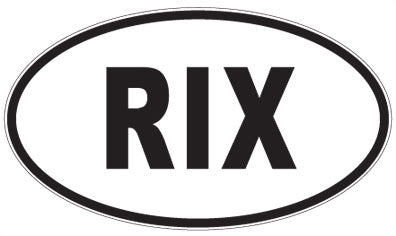 RIX - 3 Letter Initials Oval Sticker