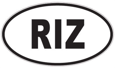 RIZ - 3 Letter Initials Oval Sticker