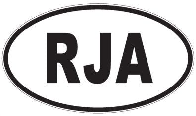 RJA - 3 Letter Initials Oval Sticker