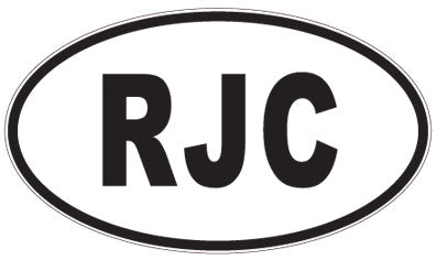 RJC - 3 Letter Initials Oval Sticker