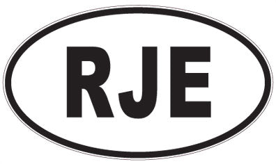 RJE - 3 Letter Initials Oval Sticker