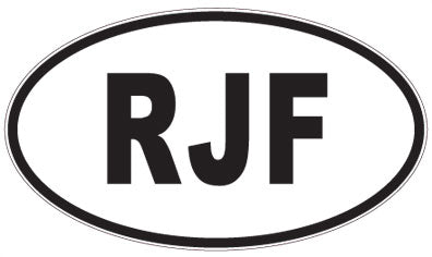 RJF - 3 Letter Initials Oval Sticker