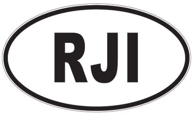 RJI - 3 Letter Initials Oval Sticker