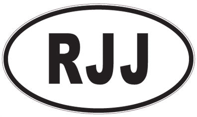 RJJ - 3 Letter Initials Oval Sticker