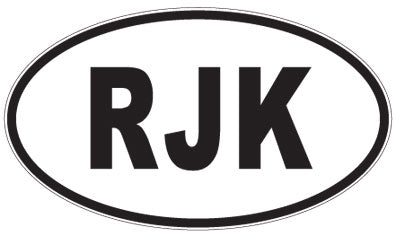 RJK - 3 Letter Initials Oval Sticker