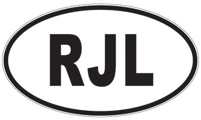 RJL - 3 Letter Initials Oval Sticker
