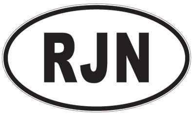 RJN - 3 Letter Initials Oval Sticker
