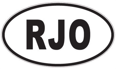 RJO - 3 Letter Initials Oval Sticker