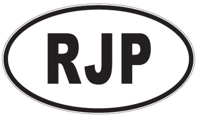 RJP - 3 Letter Initials Oval Sticker