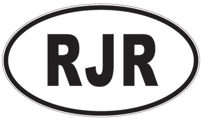 RJR - 3 Letter Initials Oval Sticker