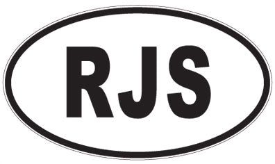 RJS - 3 Letter Initials Oval Sticker