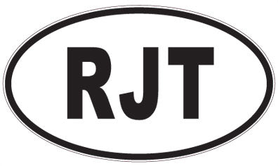 RJT - 3 Letter Initials Oval Sticker