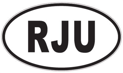 RJU - 3 Letter Initials Oval Sticker