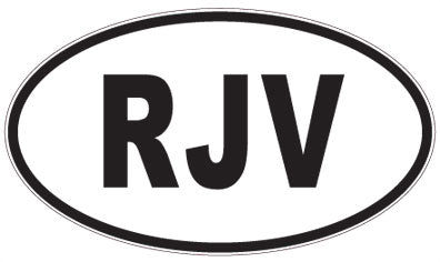 RJV - 3 Letter Initials Oval Sticker