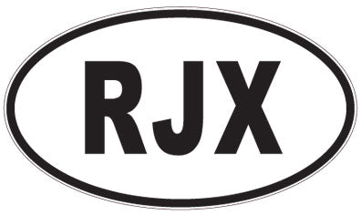 RJX - 3 Letter Initials Oval Sticker