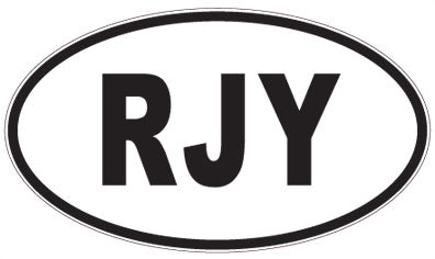 RJY - 3 Letter Initials Oval Sticker