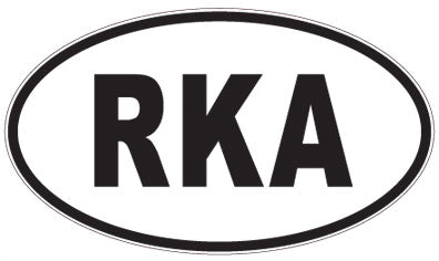RKA - 3 Letter Initials Oval Sticker