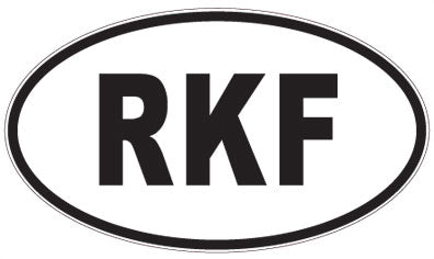 RKF - 3 Letter Initials Oval Sticker
