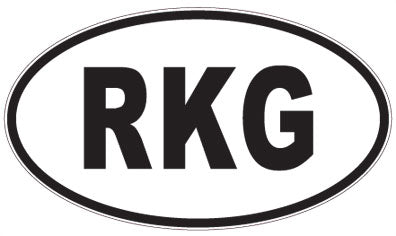 RKG - 3 Letter Initials Oval Sticker