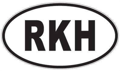 RKH - 3 Letter Initials Oval Sticker