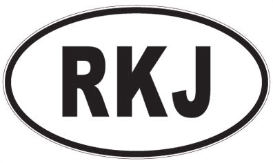 RKJ - 3 Letter Initials Oval Sticker